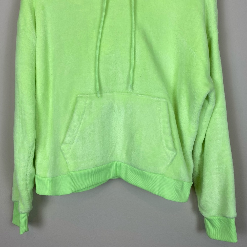 No Boundaries Large (11-13) Neon Pullover Teddy Hooded Kangroo Pocket Sweater - Picture 4 of 9